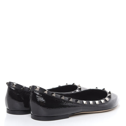 Valentino Garavani Patent Rockstud Ballerina Flats 40 Black 4 of 10