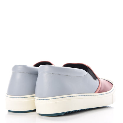 Fendi Vitello Elite Monster Bug Slip On Sneakers 39.5 Ribes Grigio Bois de Rose 4 of 17