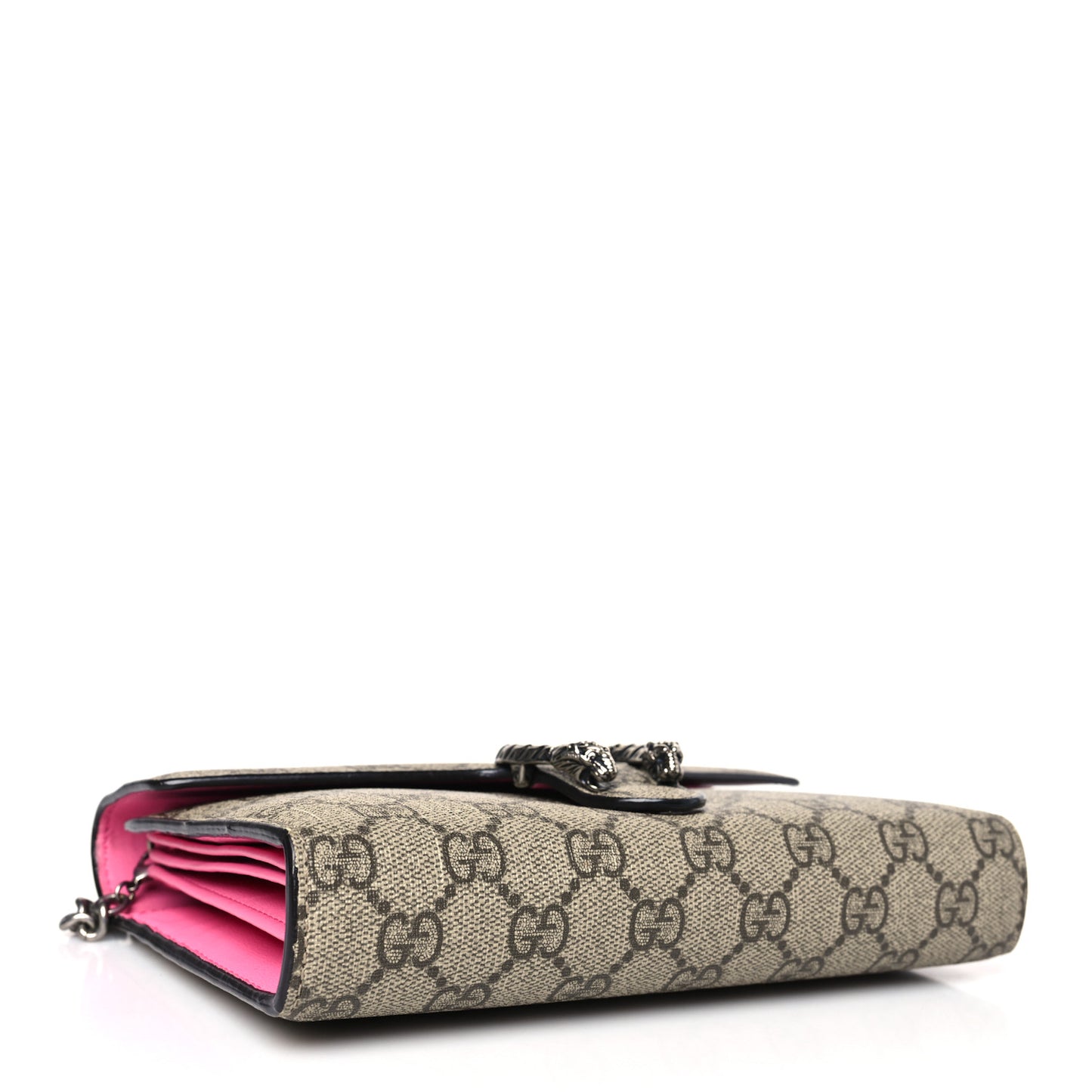 GG Supreme Monogram Mini Dionysus Chain Wallet Beige Pink