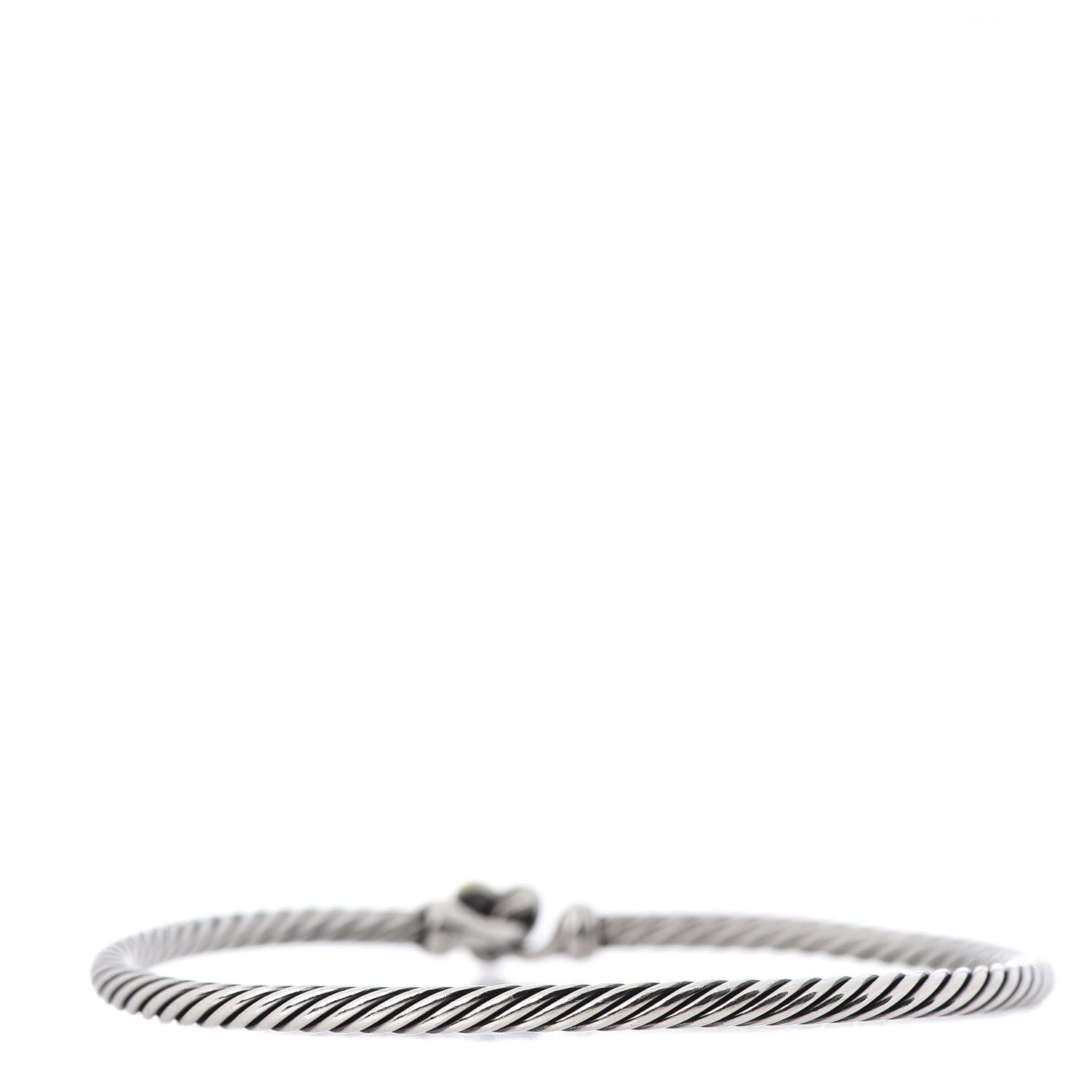 David Yurman Sterling Silver 18K Yellow Gold 3mm Cable Collectibles Heart Bracelet 3 of 5