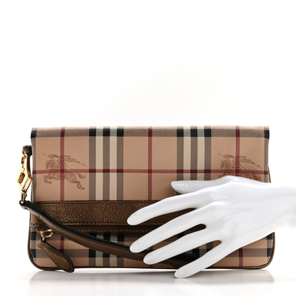 Burberry Haymarket Check Metallic Adeline Foldover Clutch Brown 2 of 12
