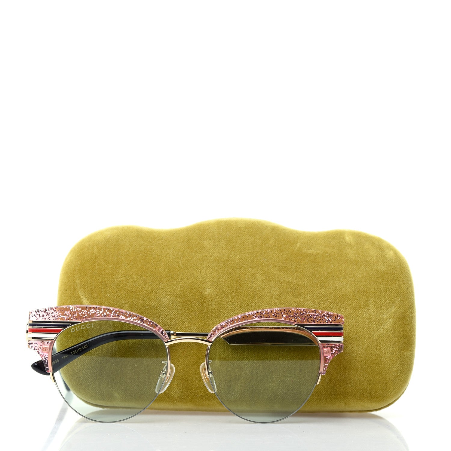 Gucci Acetate Metal Glitter Cat Eye Sunglasses GG0283S Pink 8 of 8