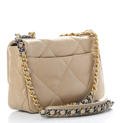 Chanel Lambskin Quilted Medium Chanel 19 Flap Beige 3 of 11