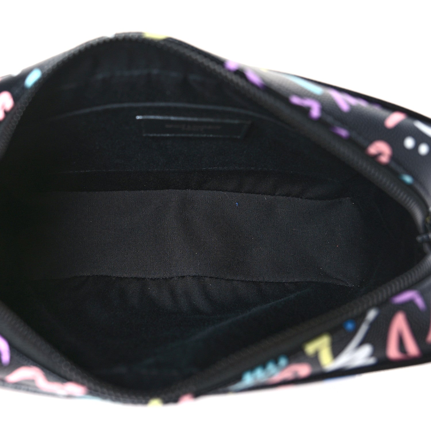 Saint Laurent Grain De Poudre Medium Classic Monogram Multicolor Graphic Print Lou Camera Bag Black 5 of 9