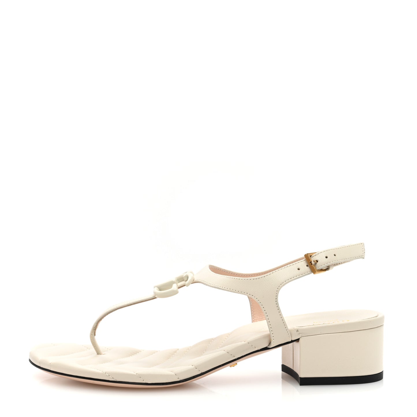 Nappa Matelasse Double G 35mm Thong Sandals 39 Mystic White