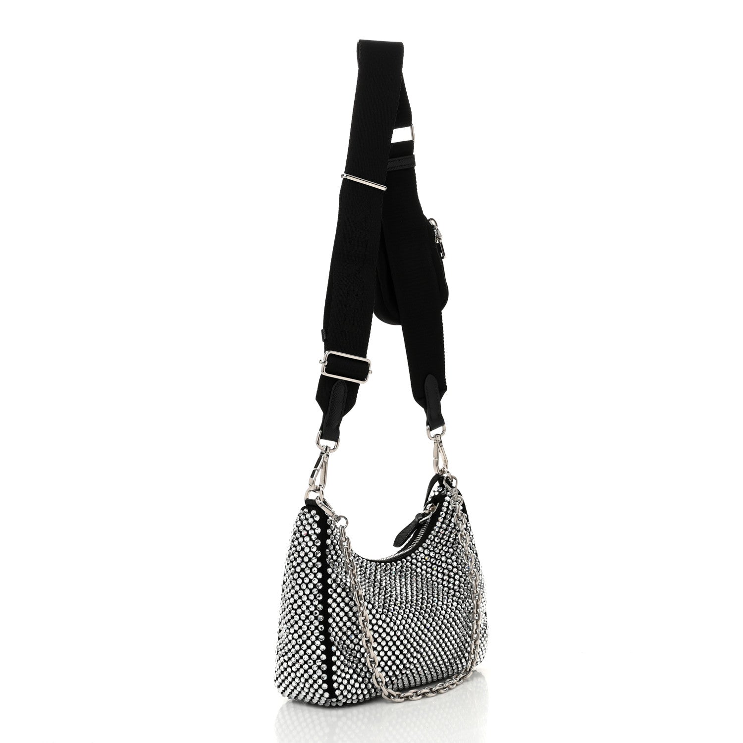 Prada Satin Crystal Re-Edition 2005 Shoulder Bag Cristal 3 of 11