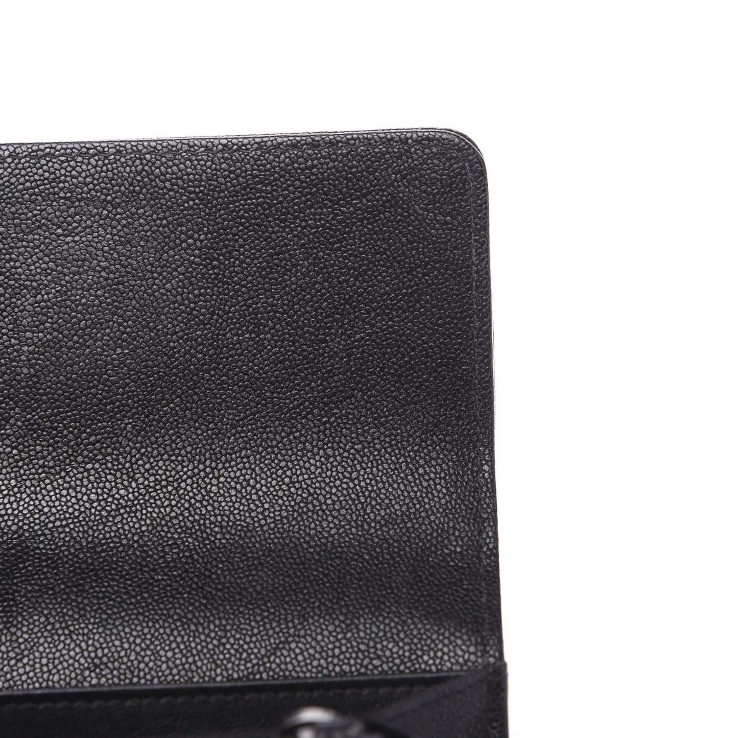 Caviar Quilted Boy Flap Wallet Black