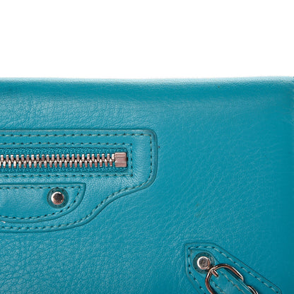 Balenciaga Supple Calfskin Papier Platre Money Wallet Bleu Caraibes 10 of 17