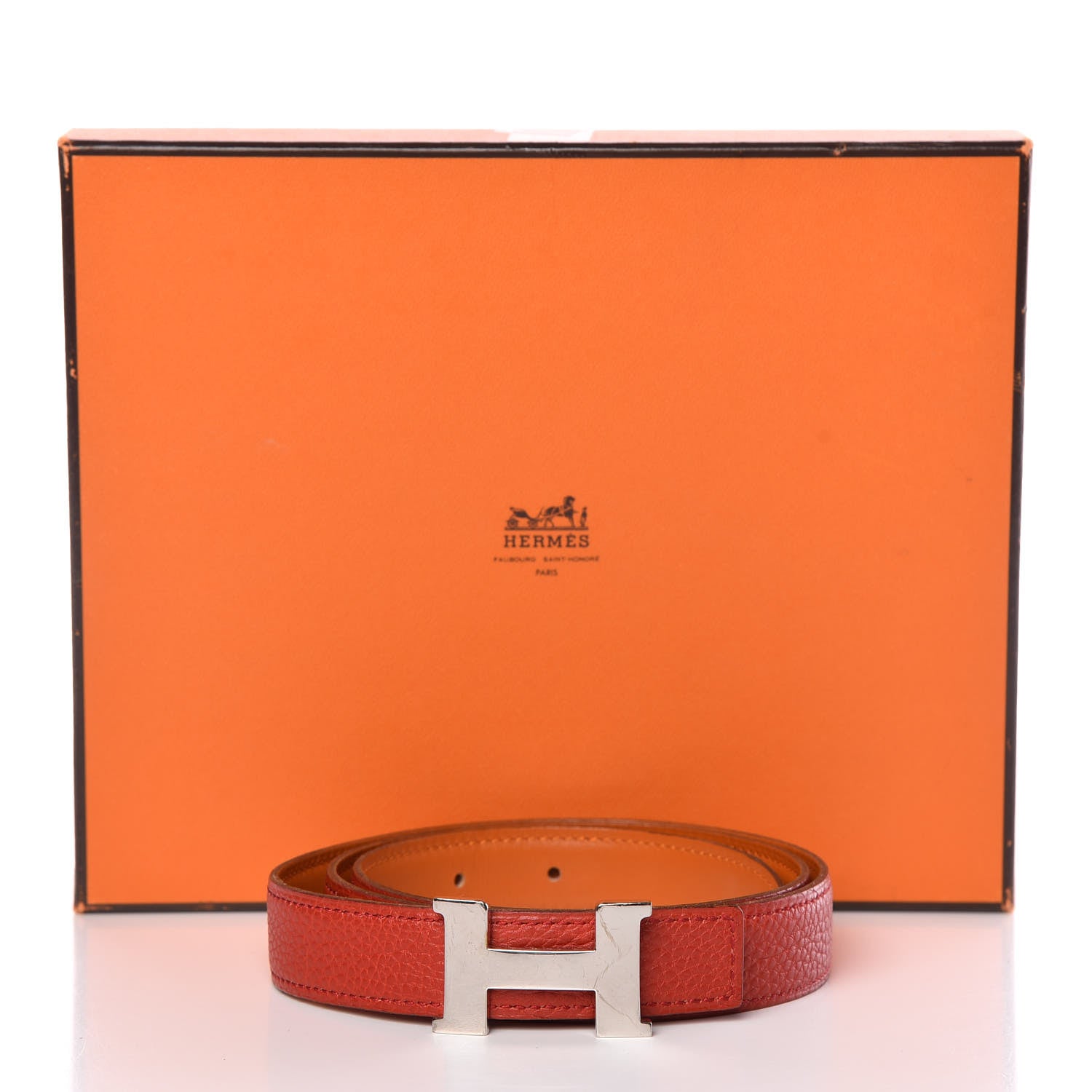 Hermes Box Togo 24mm Mini Constance H Belt 85 Orange Vermillion 8 of 8
