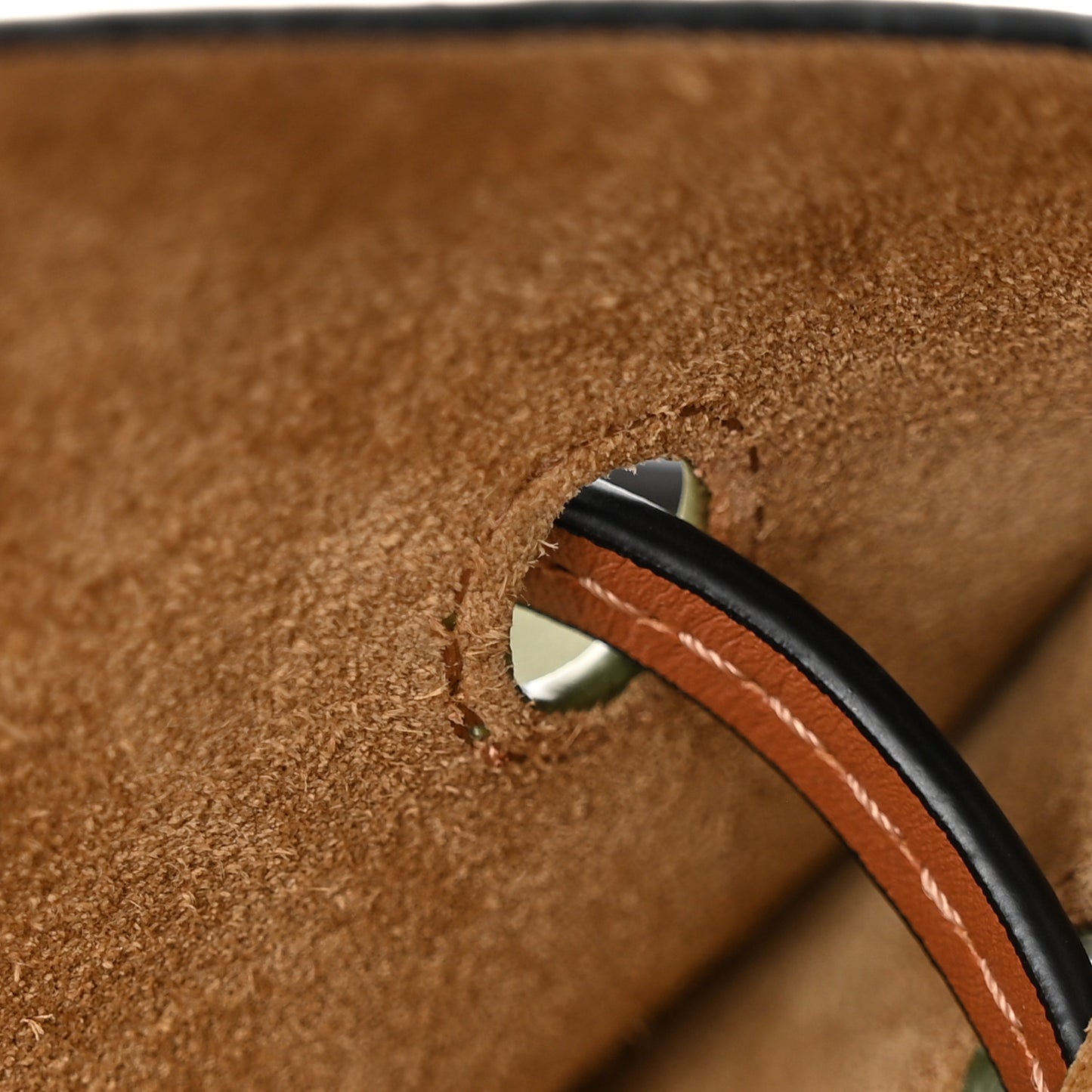 Nappa Colorblock Horseshoe Bag Avocado Midnight Blue Tan