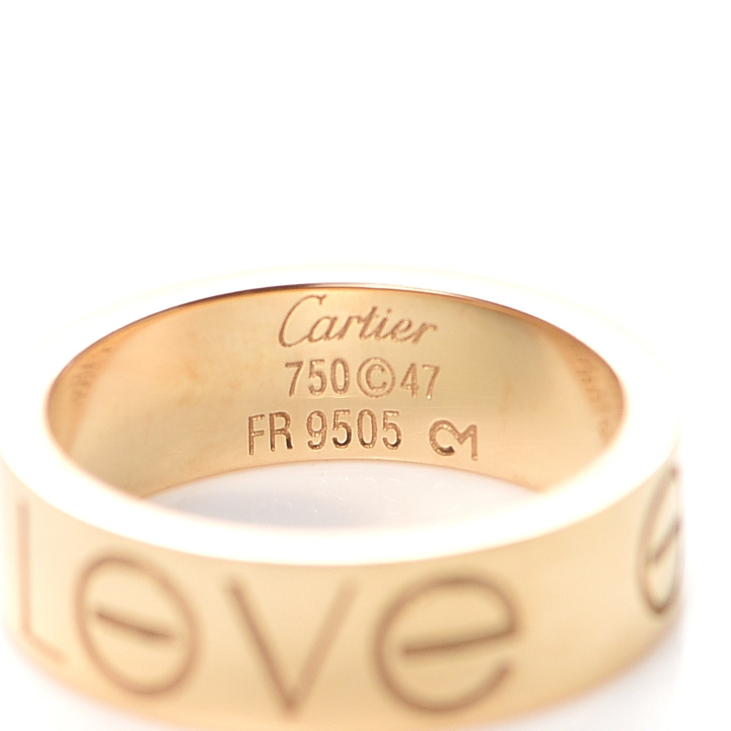 18K Yellow Gold 5.5mm Engraved LOVE Ring 47 4