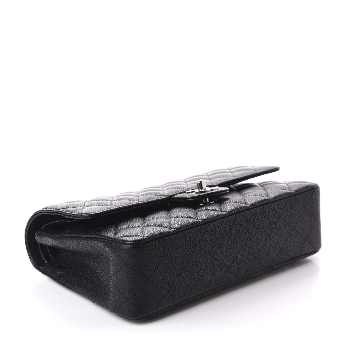 Caviar Quilted Medium Double Flap Black