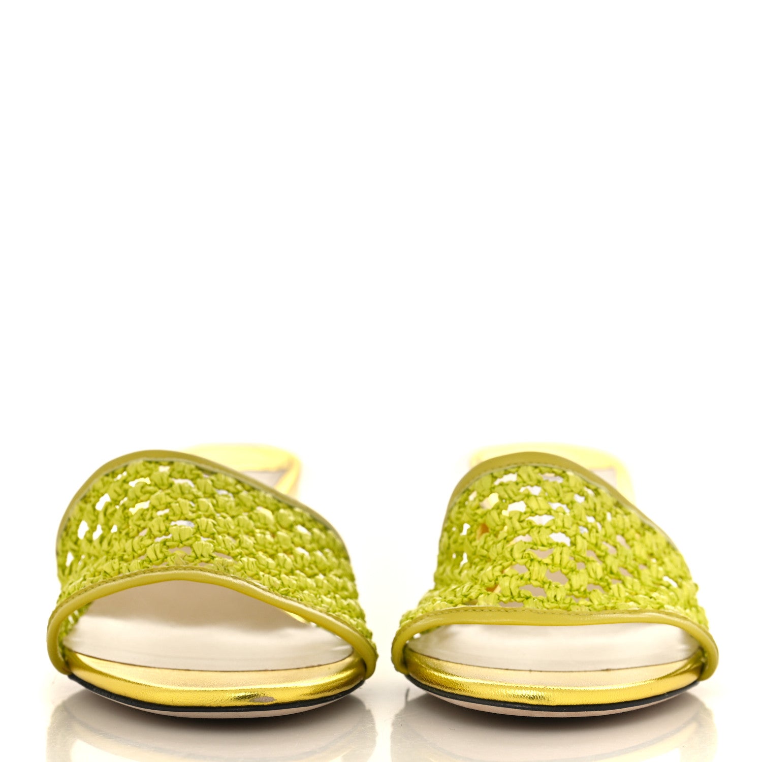 Jimmy Choo Woven Raffia Minea 45 Sandals 39 Lime 2 of 9