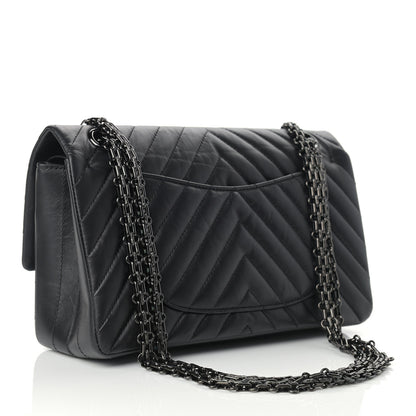 Chanel Aged Calfskin Chevron Quilted 2.55 Reissue 225 Flap So Black 3 of 13