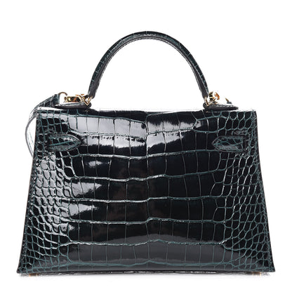 Hermes Shiny Alligator Mini Kelly Sellier 20 Vert Cypress 4 of 30