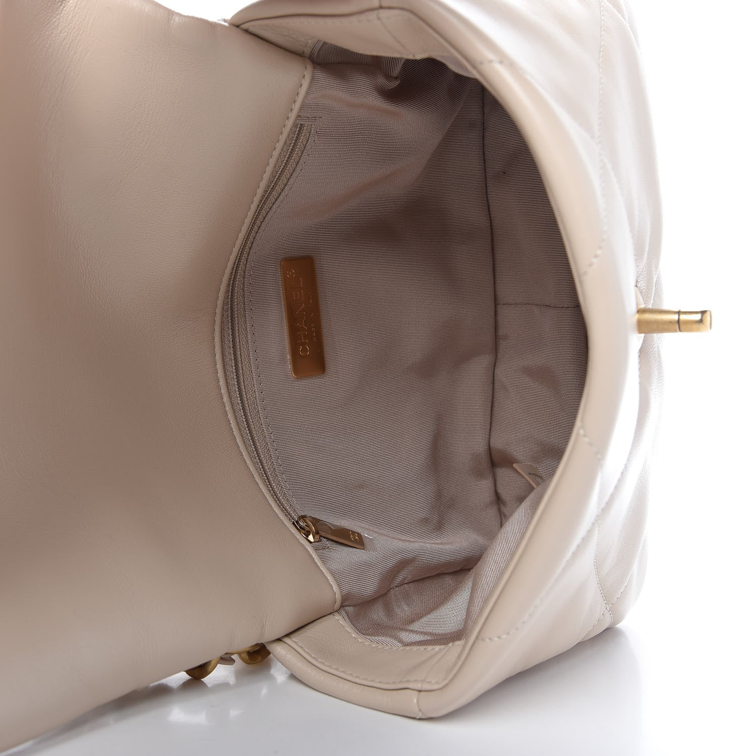 Chanel Goatskin Quilted Medium 19 Flap Beige 5 of 10