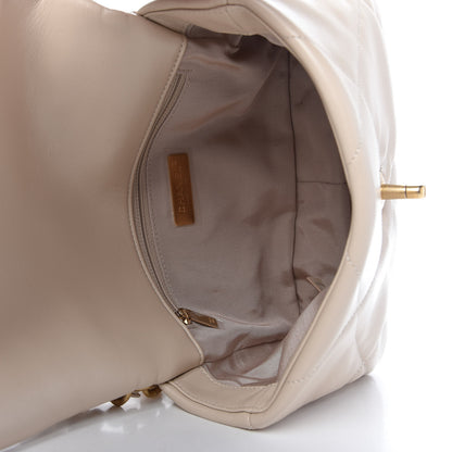 Chanel Goatskin Quilted Medium 19 Flap Beige 5 of 10