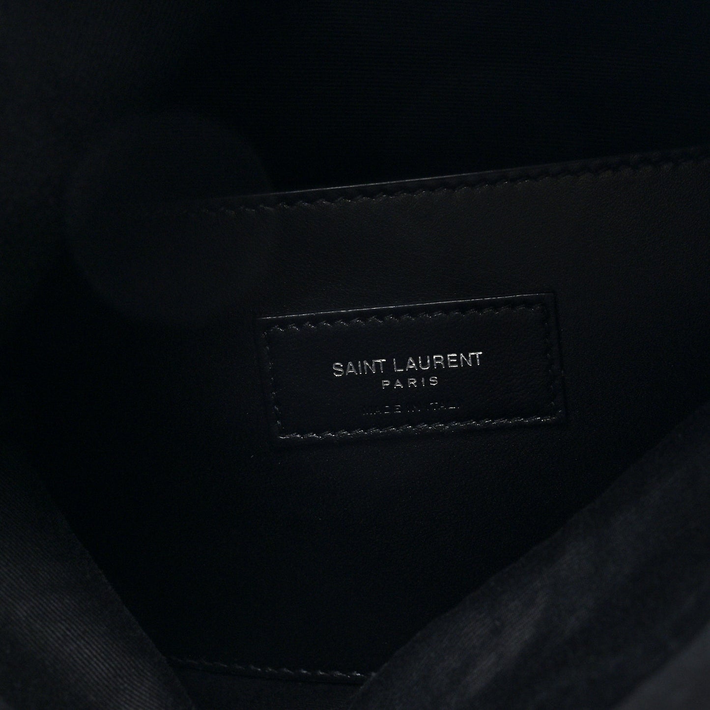 Calfskin Crocodile Embossed West Hollywood Monogram Fold Over Clutch Black