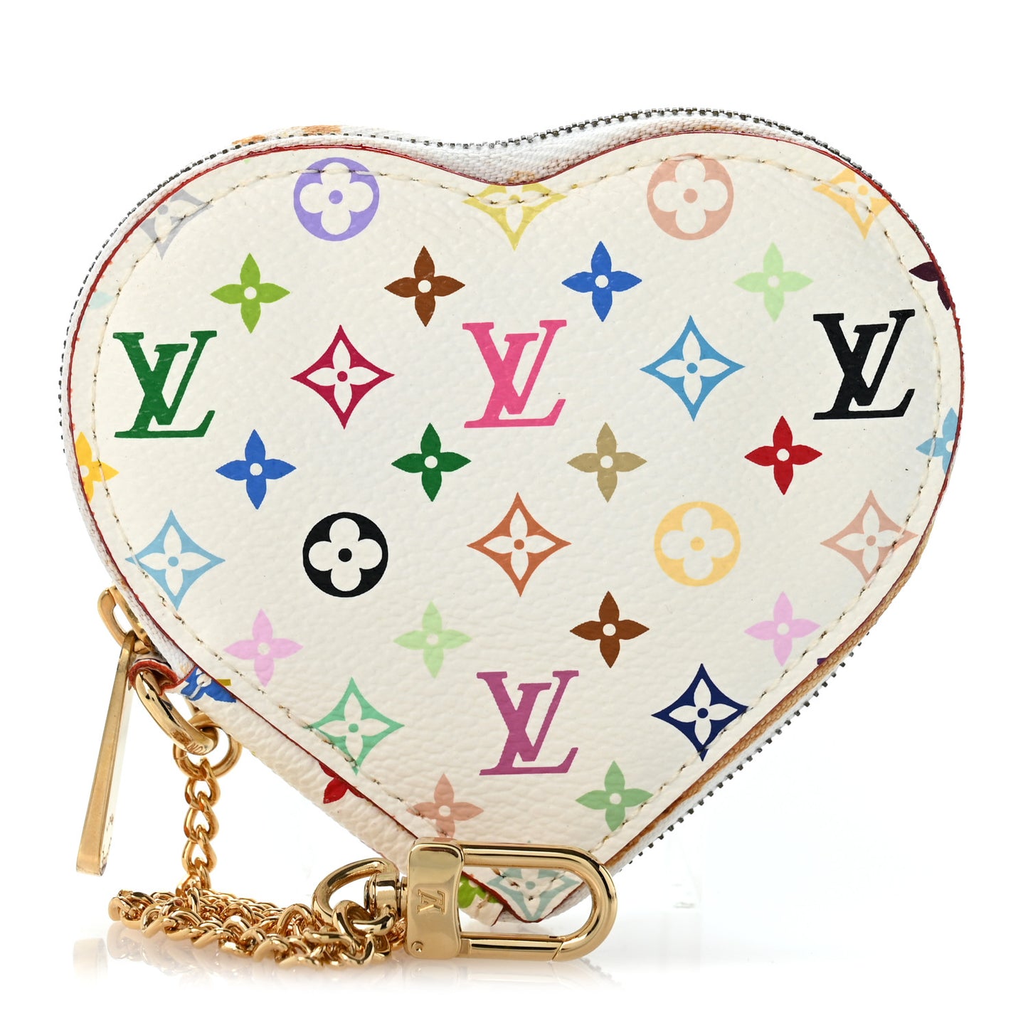 Monogram Multicolor Coeur Heart Coin Purse White