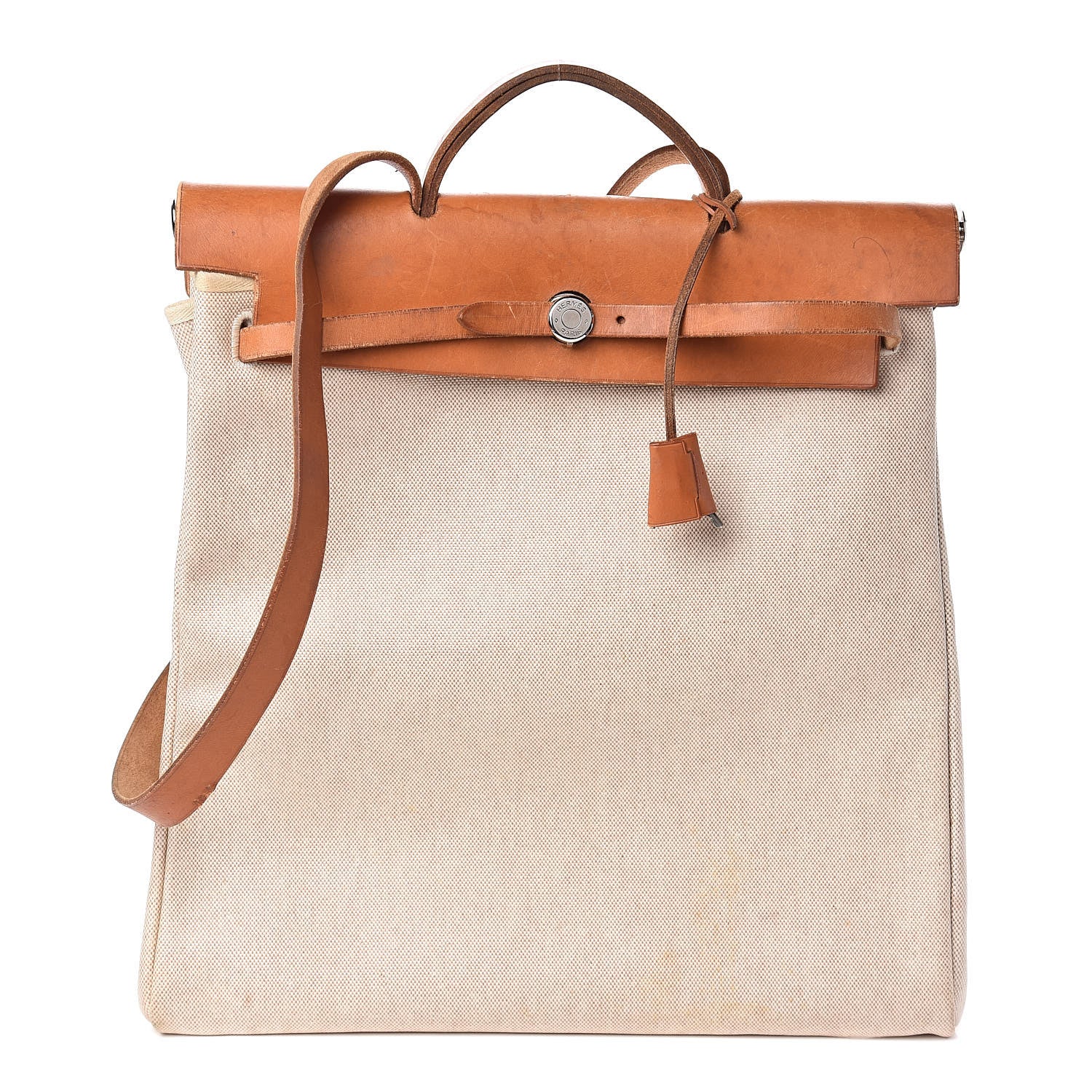 Hermes Toile Vache Calfskin Herbag 39 MM Natural 1 of 22