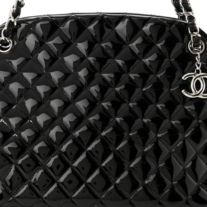 Chanel Patent Quilted Large Just Mademoiselle Bowling Bag Black 10 of 15
