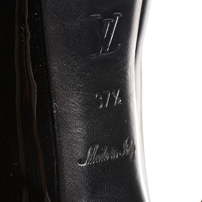 Louis Vuitton Patent Calfskin Oh Really Peep Toe Pumps 37.5 Black 6 of 7