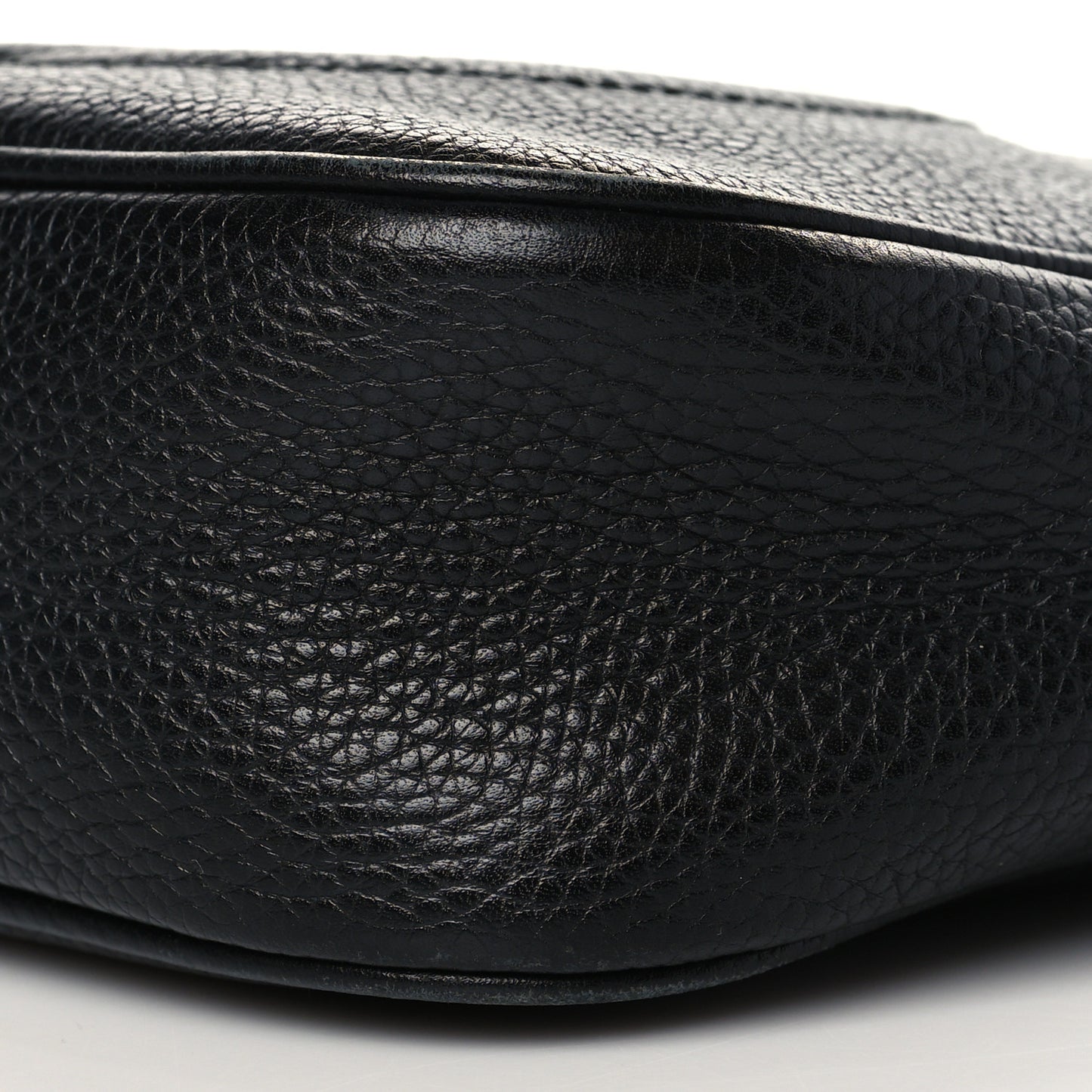 Pebbled Calfskin Small Soho Disco Bag Black