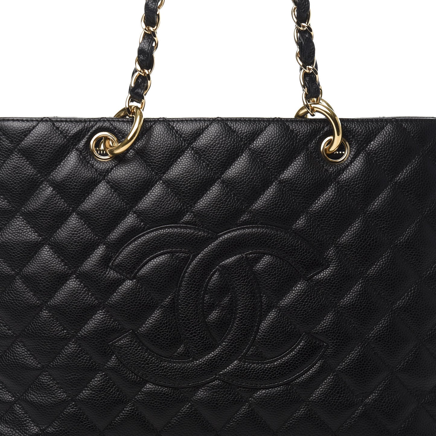 Caviar Quilted Grand Shopping Tote GST Black