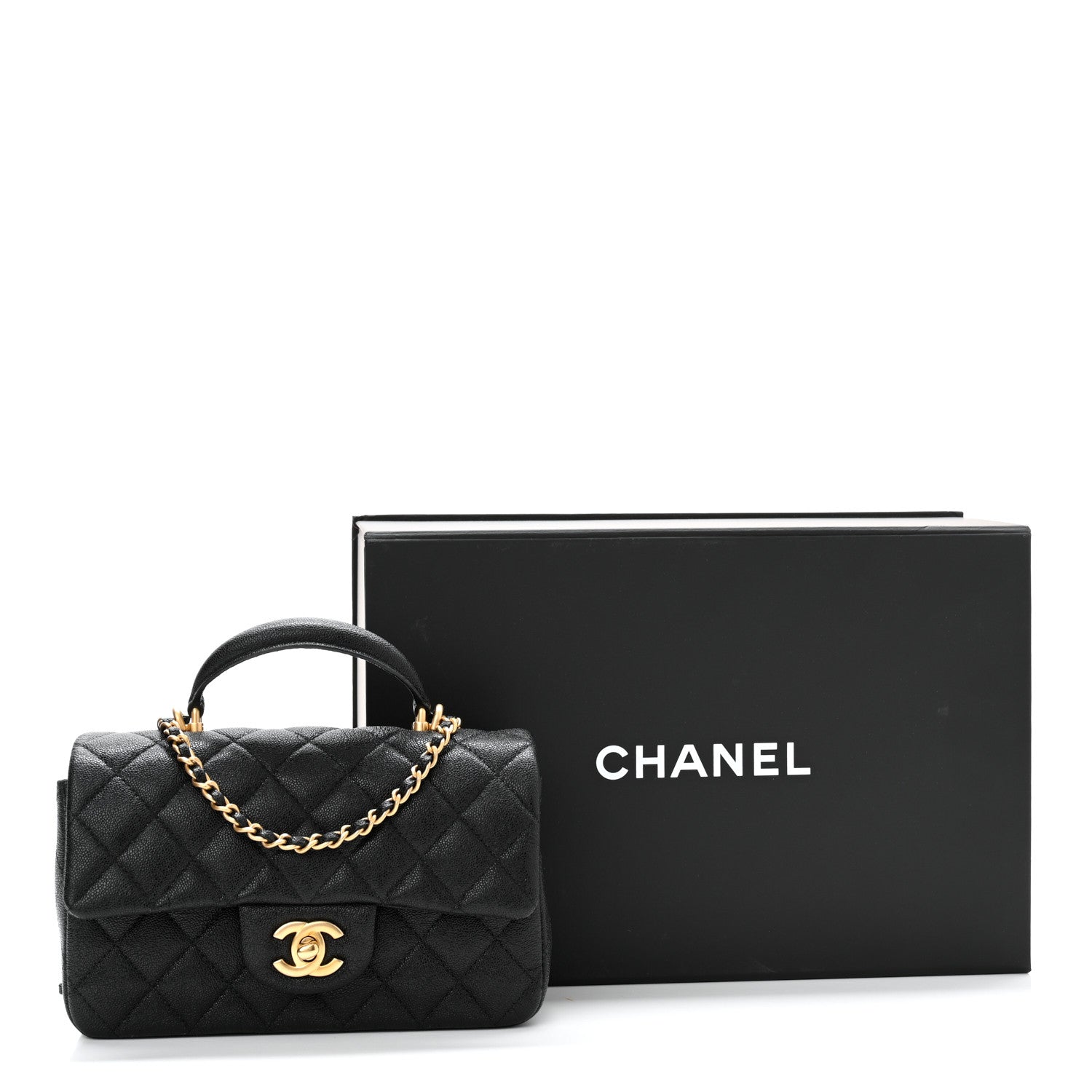 Chanel Caviar Quilted Mini Top Handle Rectangular Flap Black 11 of 11