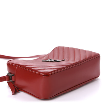 Saint Laurent Calfskin Matelasse Monogram Lou Camera Bag Red 4 of 12