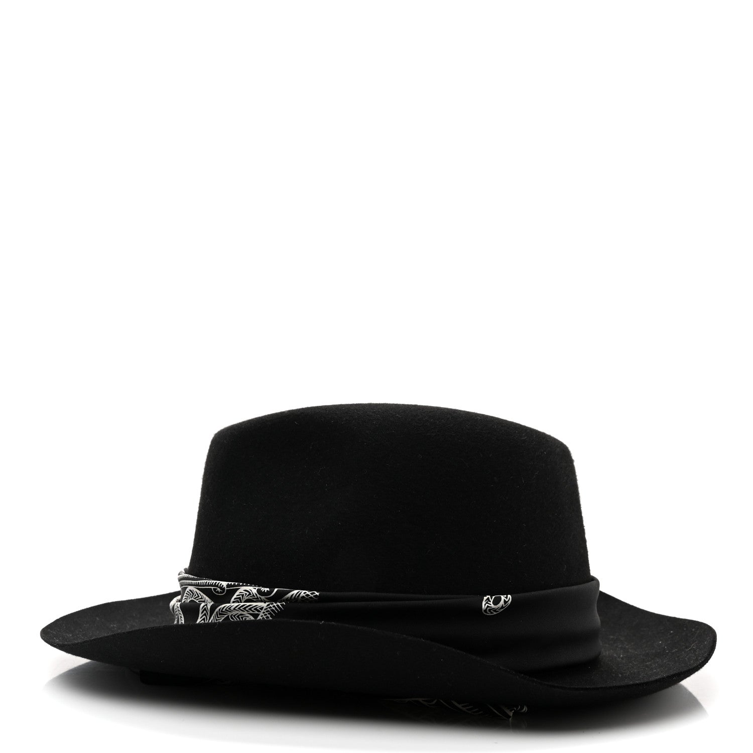 Hermes Feutre Silk Zouaves et Dragons Finesse Dahlia Hat 59 Black 4 of 10