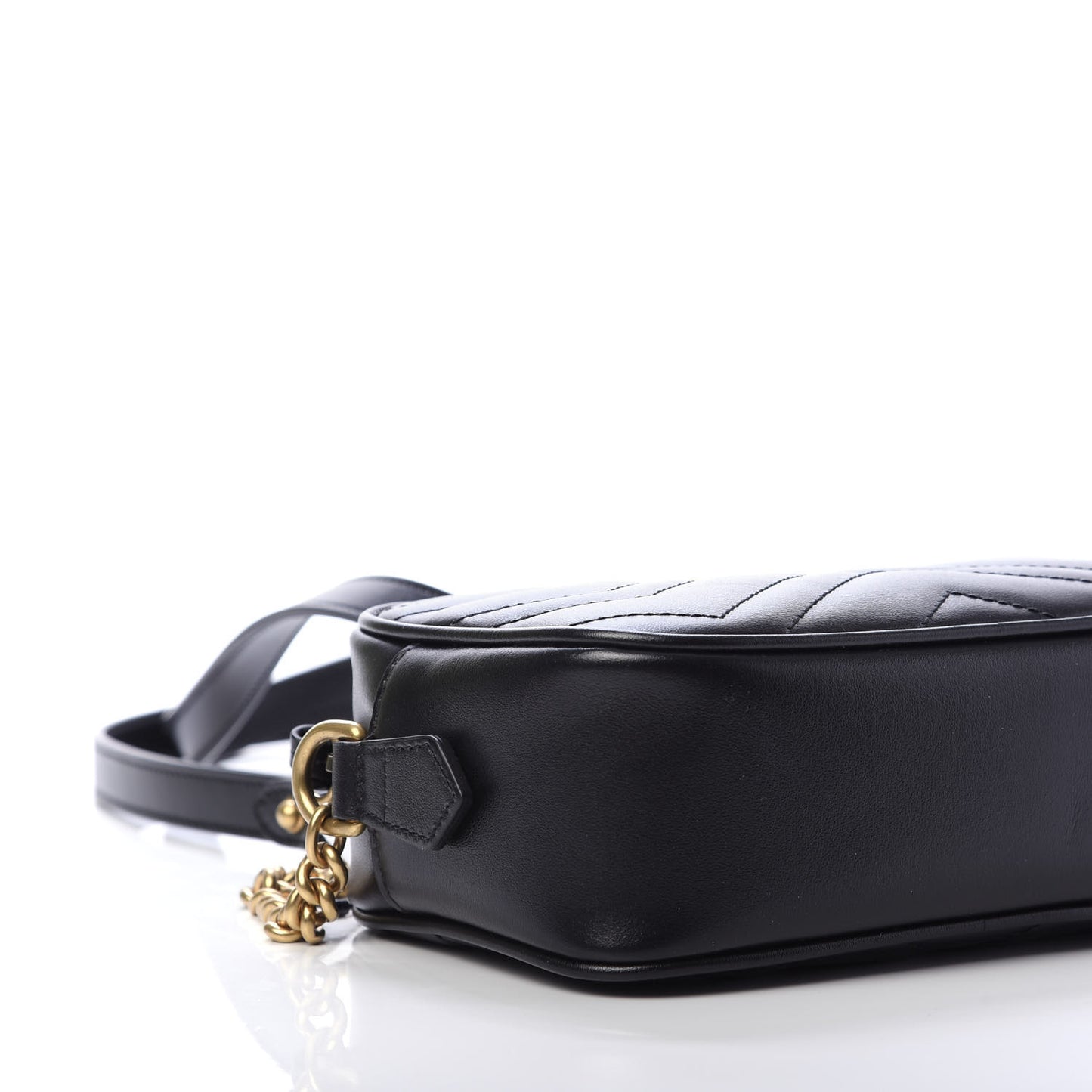 Calfskin Matelasse Mini GG Marmont Chain Shoulder Bag Black
