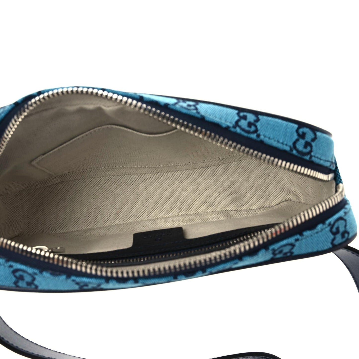 Monogram Multicolor Textured Calfskin Retro Interlocking G Belt Bag Light Blue