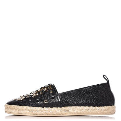 Louis Vuitton Calfskin Tropical Bloom Espadrille Flat 37 Black 1 of 8