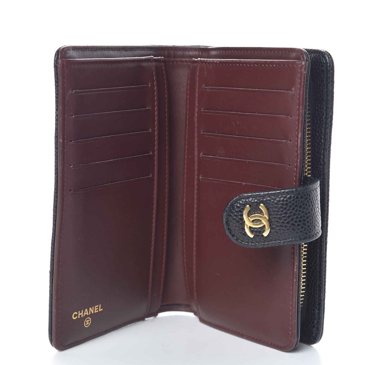 Chanel Caviar Quilted Zipped Pocket Wallet Black 5 of 8