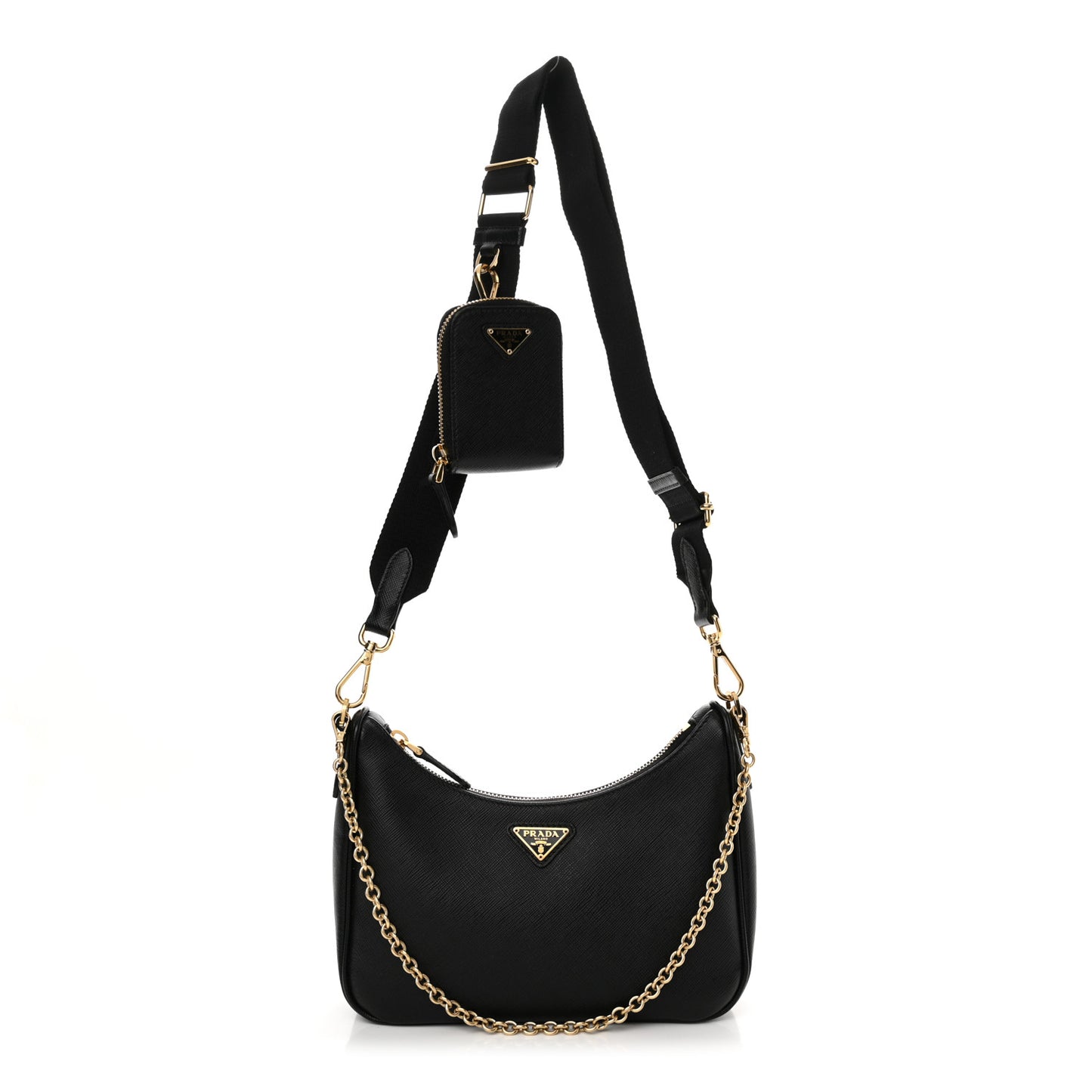 Saffiano Lux Re-Edition 2005 Shoulder Bag Black