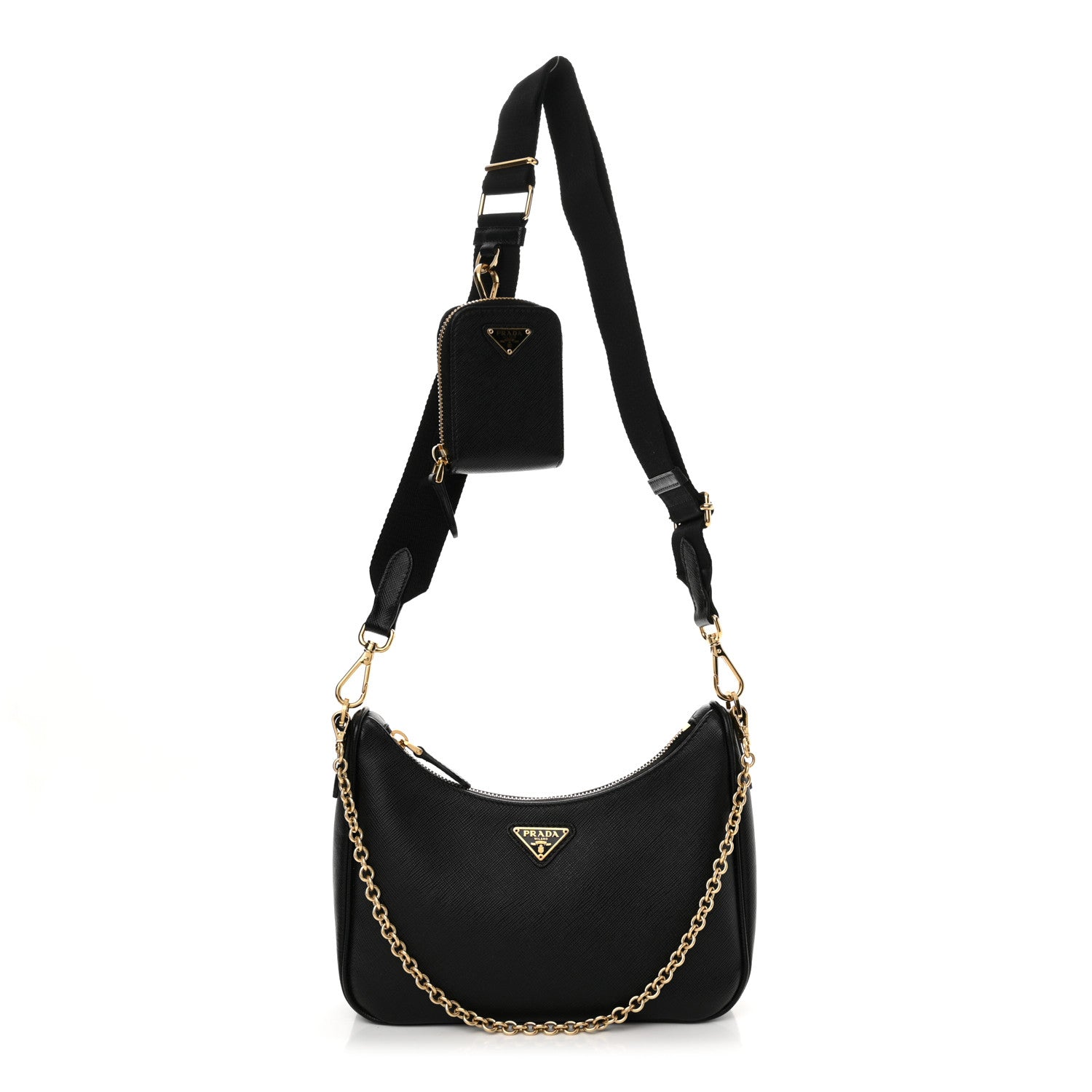 Prada Saffiano Lux Re-Edition 2005 Shoulder Bag Black 1 of 12