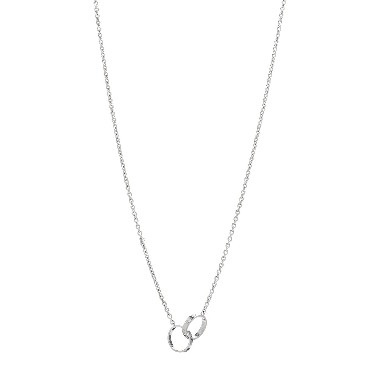 18K White Gold Interlocking LOVE Necklace