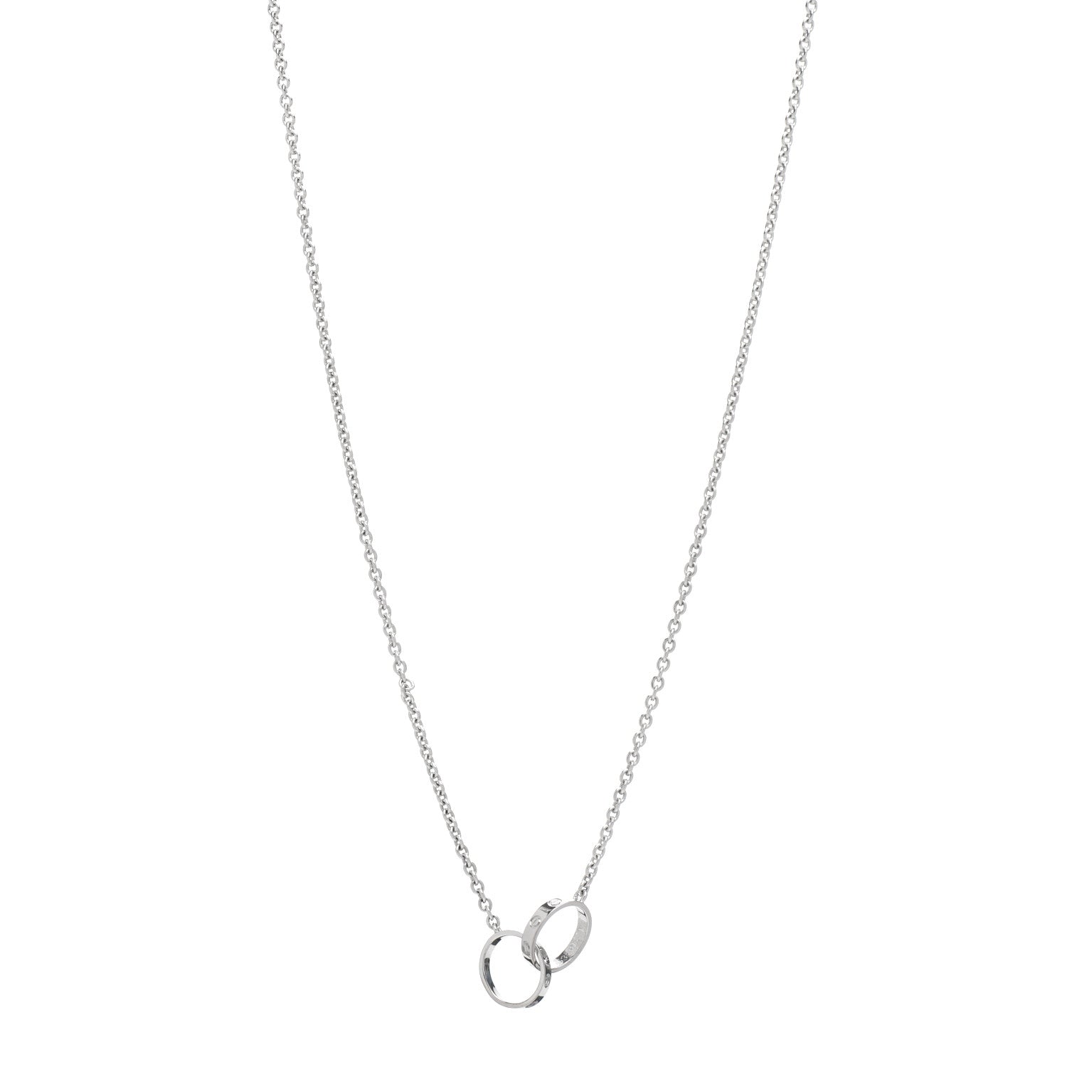 Cartier 18K White Gold Interlocking LOVE Necklace 1 of 4