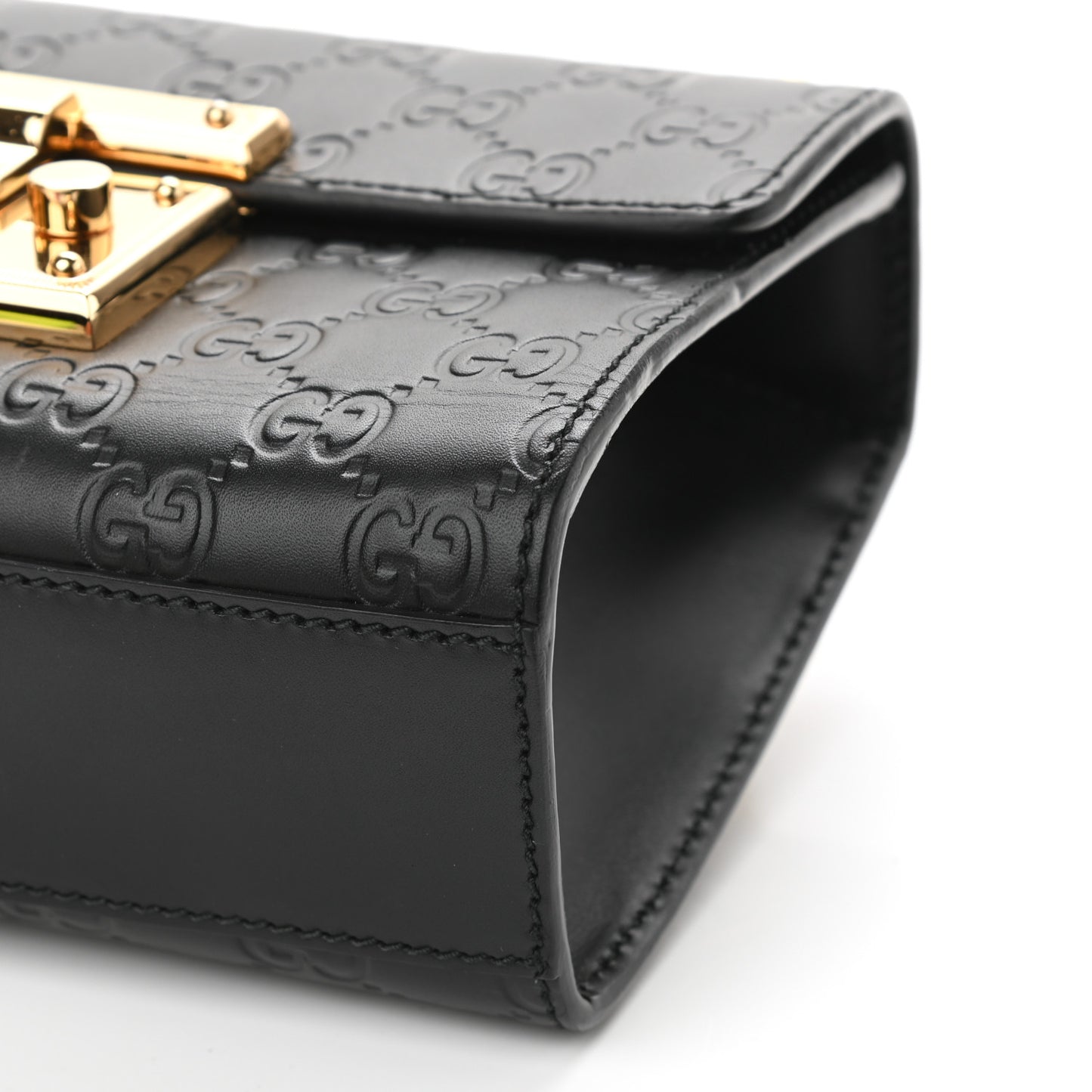 Guccissima Small Padlock Shoulder Bag Black