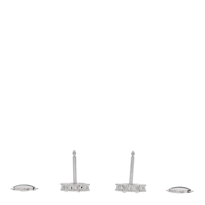 Van Cleef & Arpels 18K White Gold Turquoise Sweet Alhambra Earrings 3 of 4