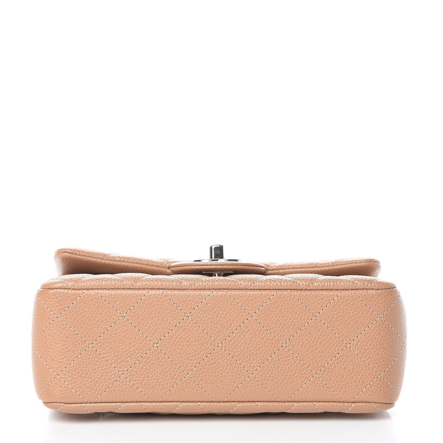 Caviar Quilted Mini Rectangular Flap Dark Beige