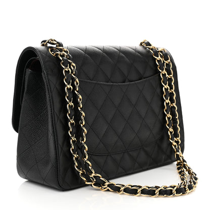 Chanel Caviar Quilted Jumbo Double Flap Black 3 of 12