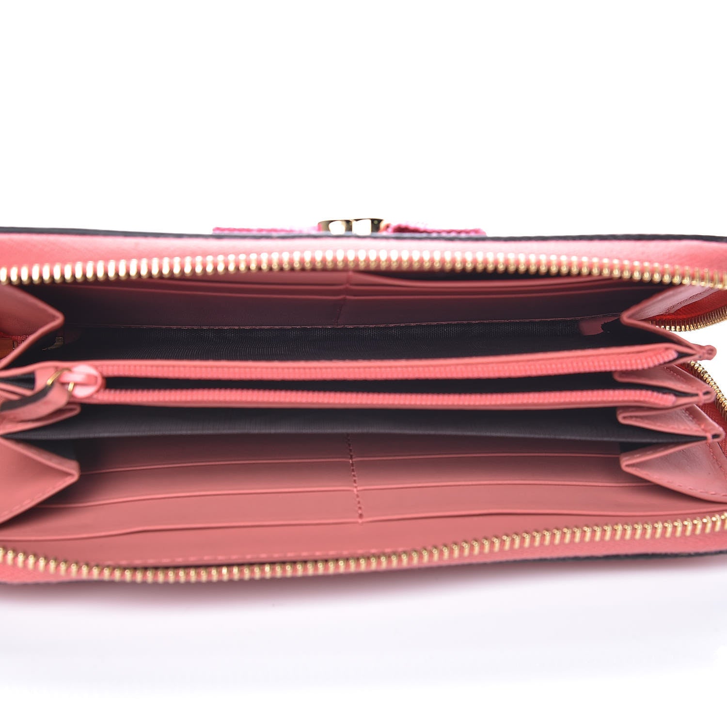 Gucci Lambskin GG Bow Zip Around Wallet Light Pink 5 of 11