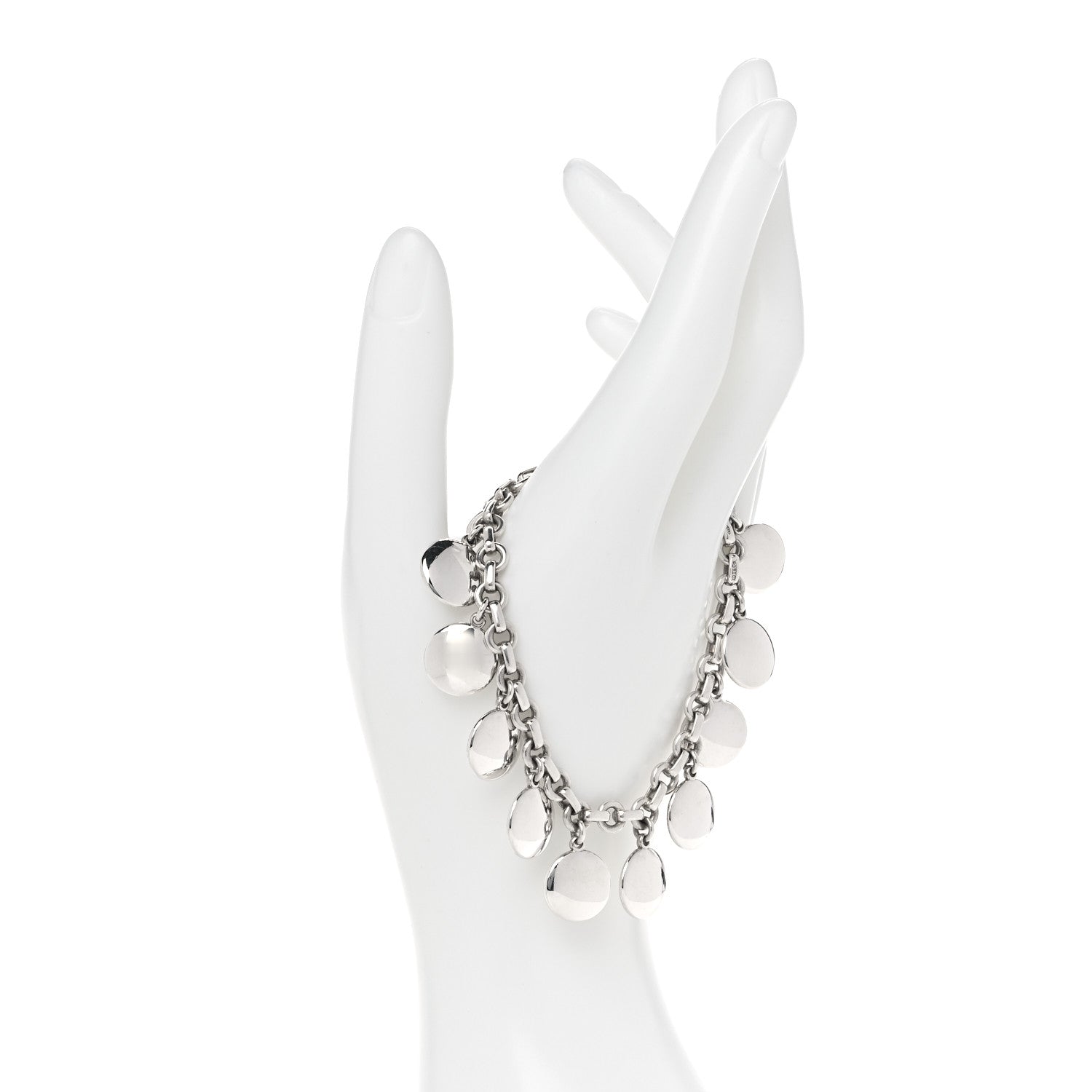 Tiffany Sterling Silver Multi Disc Charm Bracelet 2 of 7