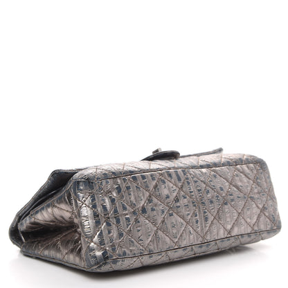 Chanel Metallic Striped Calfskin 2.55 Reissue 226 Flap Silver 4 of 15