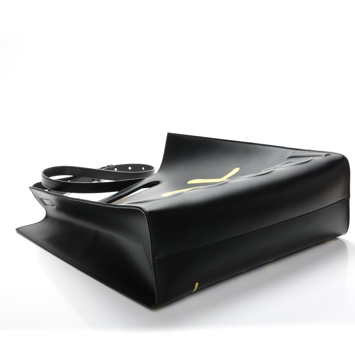 Gucci Calfskin GucciGhost Real Medium XL Tote Black Yellow 4 of 6