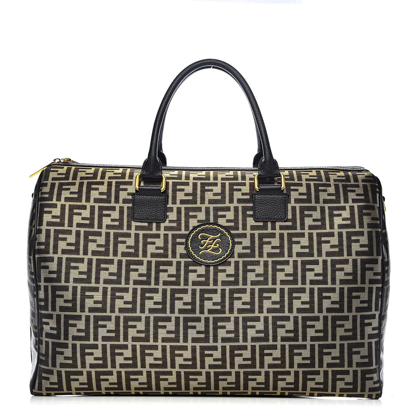 Fabric Jacquard Cuoio Roma FF Metallic Thread Karligraphy Weekender Gold Black