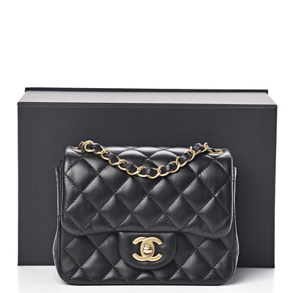 Chanel Lambskin Quilted Mini Square Flap Black 10 of 10