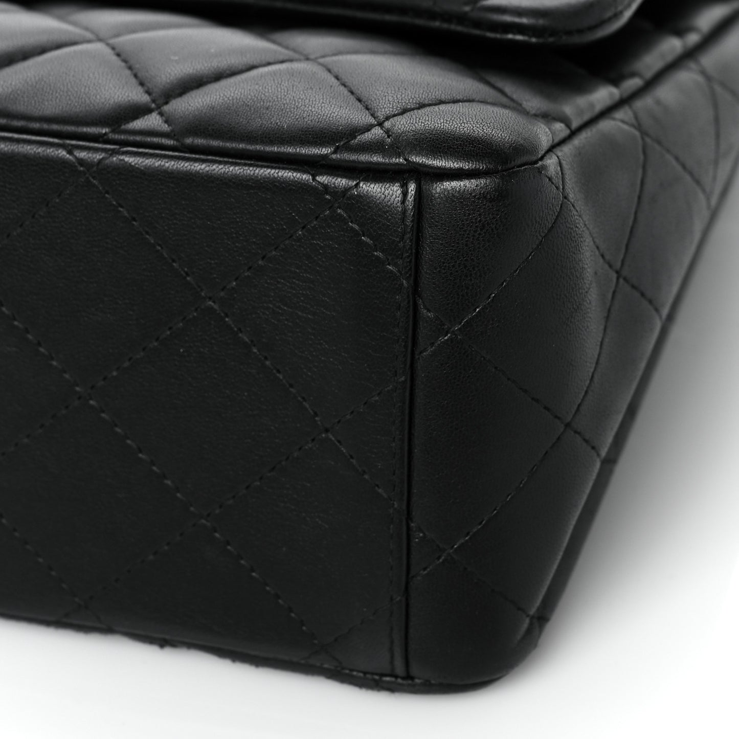 Lambskin Quilted Maxi Double Flap Black